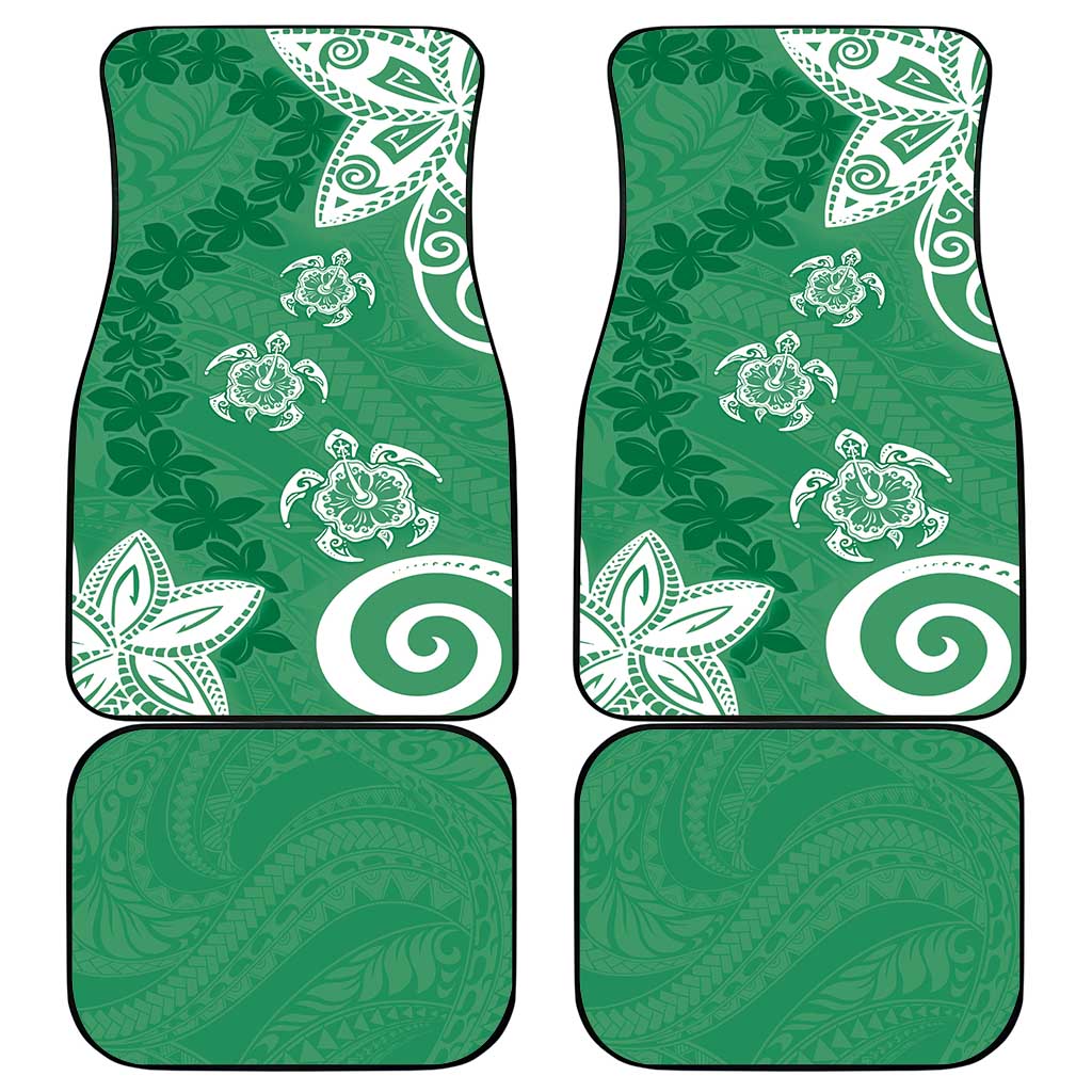 Polynesia Car Mats Green Tribal Turtle Floral Pattern LT05 - Polynesian Pride