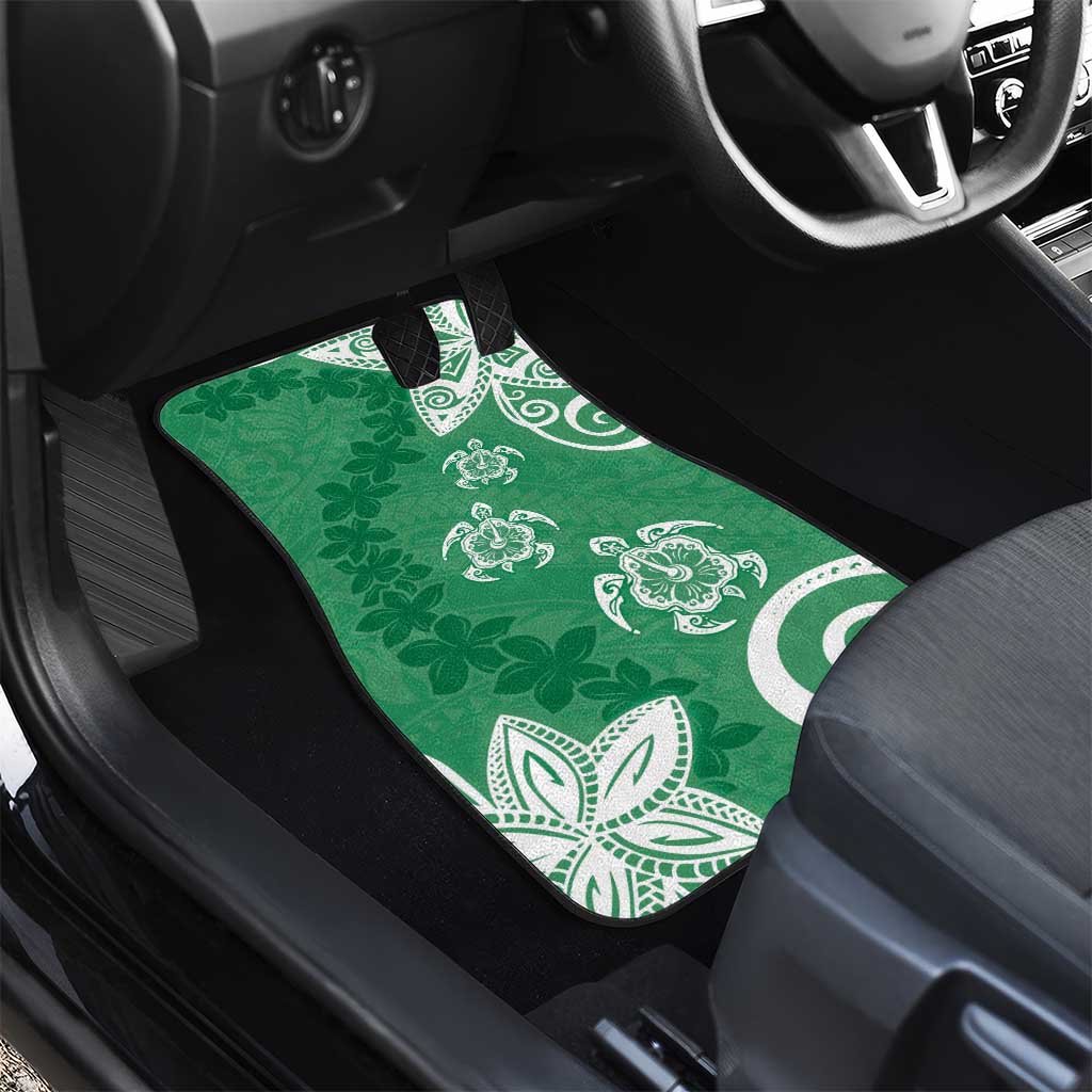 Polynesia Car Mats Green Tribal Turtle Floral Pattern LT05 - Polynesian Pride