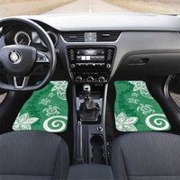 Polynesia Car Mats Green Tribal Turtle Floral Pattern LT05 Set 2pcs - Front Green - Polynesian Pride