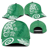 Polynesia Classic Cap Green Tribal Turtle Floral Pattern - Polynesian Pride
