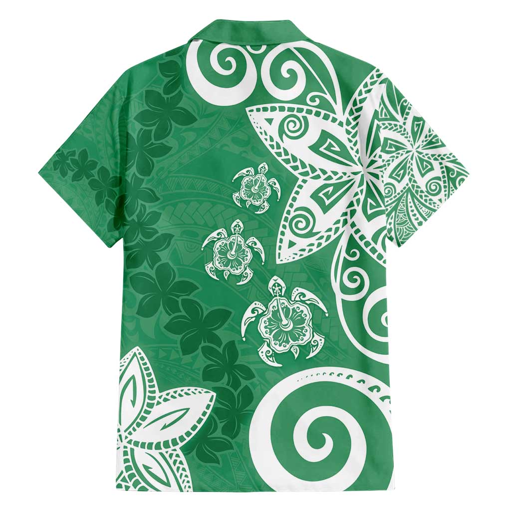 Polynesia Family Matching Long Sleeve Bodycon Dress and Hawaiian Shirt Green Tribal Turtle Floral Pattern LT05 - Polynesian Pride