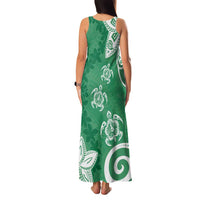 Polynesia Family Matching Tank Maxi Dress and Hawaiian Shirt Green Tribal Turtle Floral Pattern LT05 - Polynesian Pride