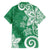 Polynesia Hawaiian Shirt Green Tribal Turtle Floral Pattern