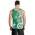 Polynesia Men Tank Top Green Tribal Turtle Floral Pattern