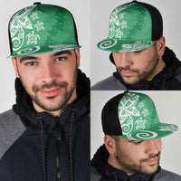 Polynesia Mesh Trucker Cap Green Tribal Turtle Floral Pattern - Polynesian Pride