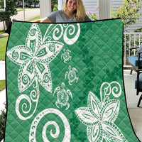 Polynesia Quilt Green Tribal Turtle Floral Pattern LT05 Green - Polynesian Pride