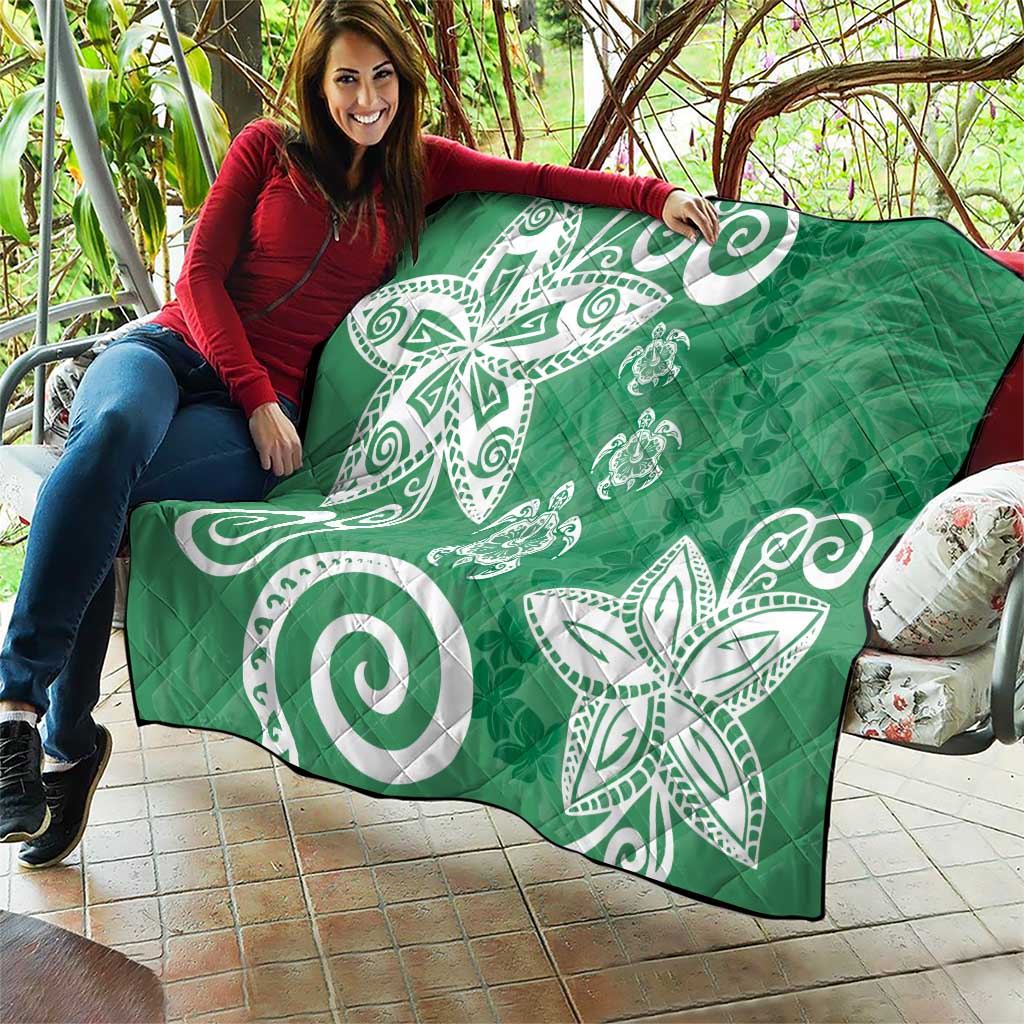Polynesia Quilt Green Tribal Turtle Floral Pattern LT05 - Polynesian Pride