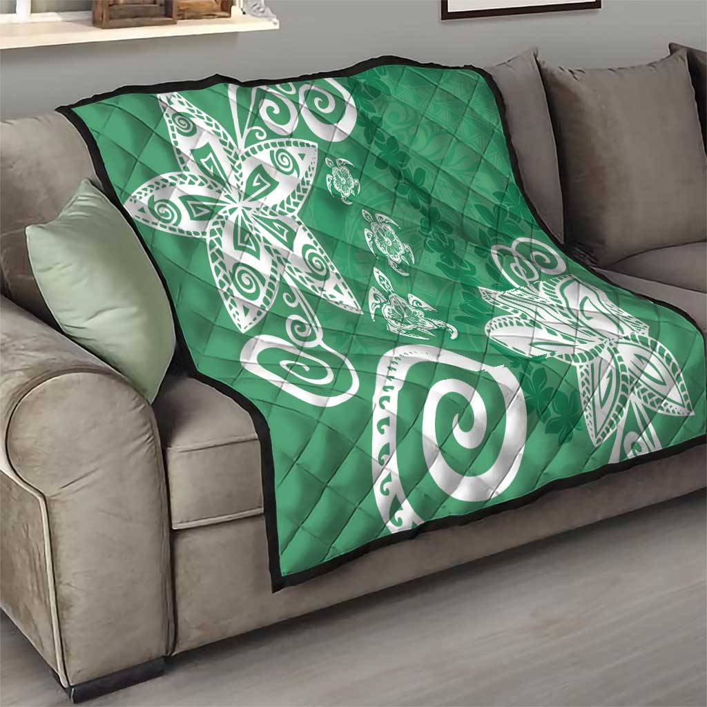 Polynesia Quilt Green Tribal Turtle Floral Pattern LT05 - Polynesian Pride