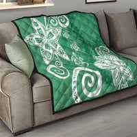 Polynesia Quilt Green Tribal Turtle Floral Pattern LT05 - Polynesian Pride