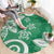 Polynesia Round Carpet Green Tribal Turtle Floral Pattern