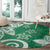 Polynesia Round Carpet Green Tribal Turtle Floral Pattern