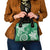 Polynesia Shoulder Handbag Green Tribal Turtle Floral Pattern