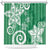 Polynesia Shower Curtain Green Tribal Turtle Floral Pattern