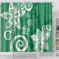 Polynesia Shower Curtain Green Tribal Turtle Floral Pattern LT05 - Polynesian Pride