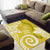 Polynesia Area Rug Yellow Tribal Turtle Floral Pattern