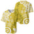 Polynesia Baseball Jersey Yellow Tribal Turtle Floral Pattern