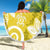 Polynesia Beach Blanket Yellow Tribal Turtle Floral Pattern