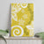 Polynesia Canvas Wall Art Yellow Tribal Turtle Floral Pattern