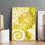 Polynesia Canvas Wall Art Yellow Tribal Turtle Floral Pattern