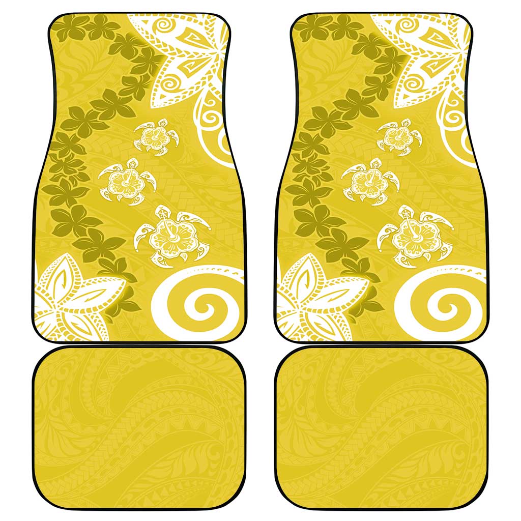 Polynesia Car Mats Yellow Tribal Turtle Floral Pattern LT05 - Polynesian Pride