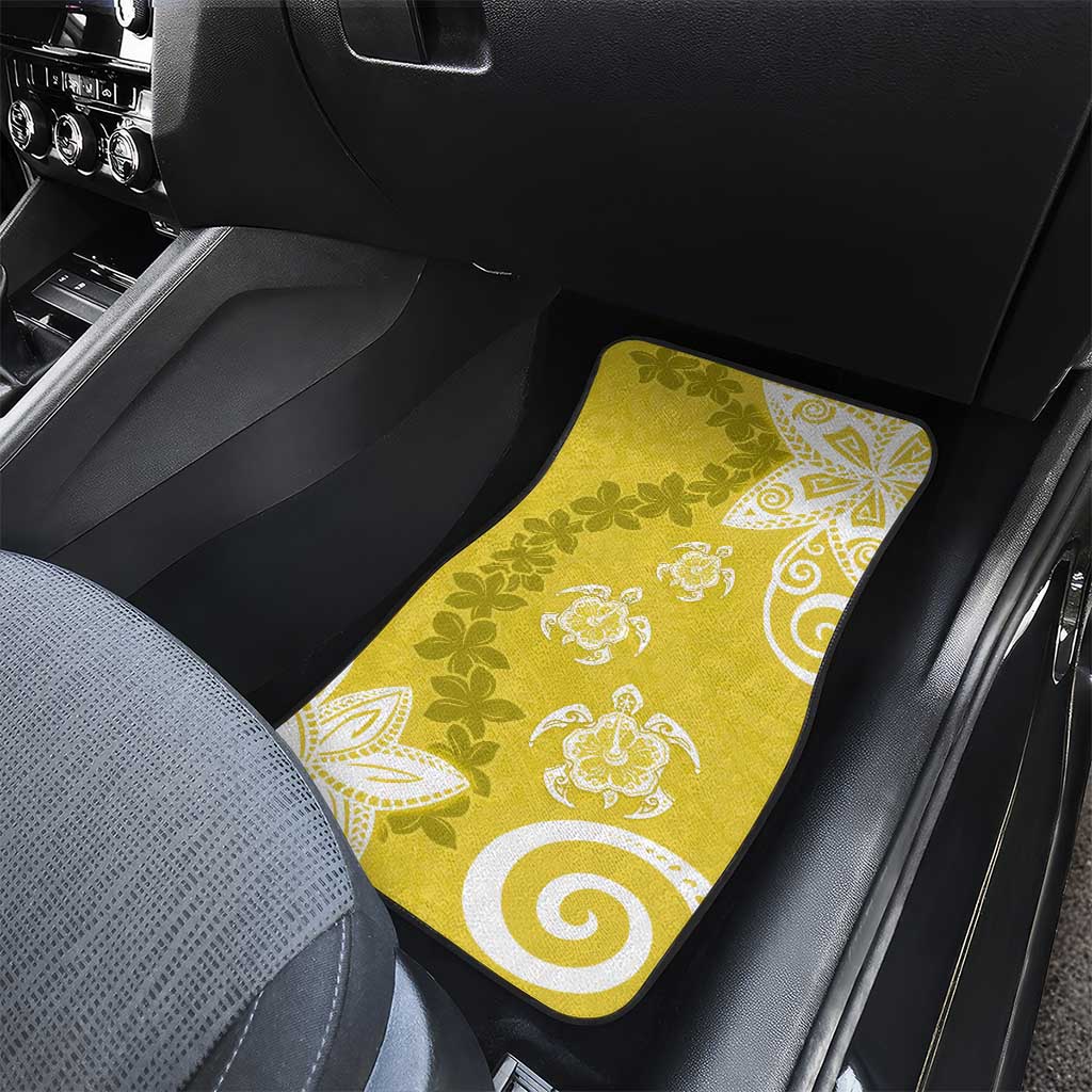 Polynesia Car Mats Yellow Tribal Turtle Floral Pattern LT05 - Polynesian Pride