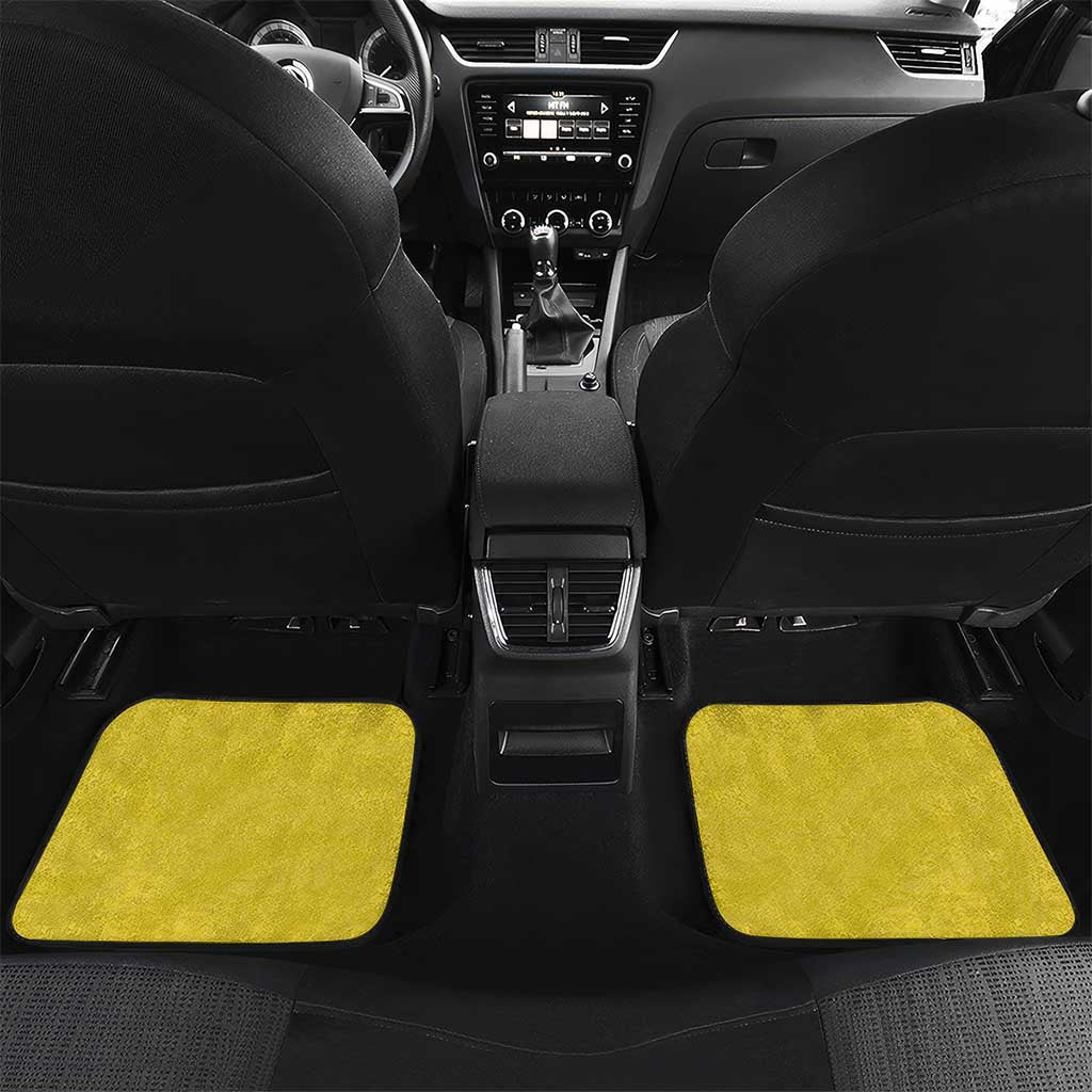 Polynesia Car Mats Yellow Tribal Turtle Floral Pattern LT05 Set 2pcs - Back Yellow - Polynesian Pride