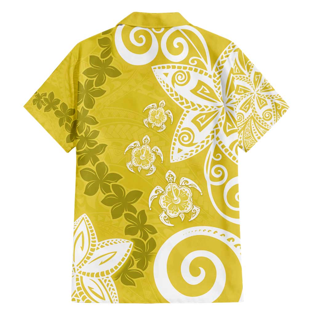 Polynesia Family Matching Long Sleeve Bodycon Dress and Hawaiian Shirt Yellow Tribal Turtle Floral Pattern LT05 - Polynesian Pride