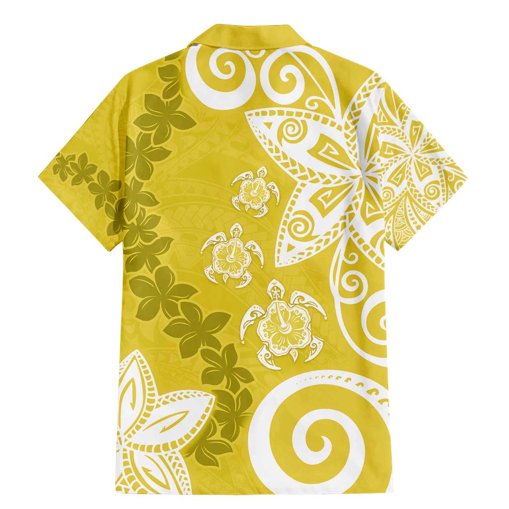 Polynesia Family Matching Mermaid Dress and Hawaiian Shirt Yellow Tribal Turtle Floral Pattern LT05 - Polynesian Pride