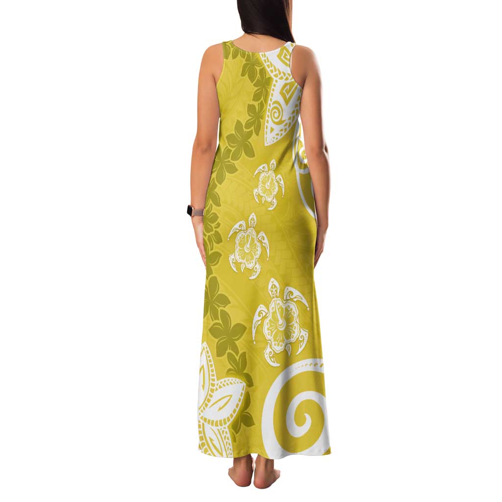 Polynesia Family Matching Tank Maxi Dress and Hawaiian Shirt Yellow Tribal Turtle Floral Pattern LT05 - Polynesian Pride