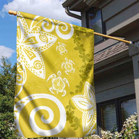 Polynesia Garden Flag Yellow Tribal Turtle Floral Pattern LT05 - Polynesian Pride