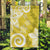 Polynesia Garden Flag Yellow Tribal Turtle Floral Pattern