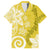 Polynesia Hawaiian Shirt Yellow Tribal Turtle Floral Pattern