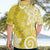 Polynesia Hawaiian Shirt Yellow Tribal Turtle Floral Pattern