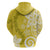 Polynesia Hoodie Yellow Tribal Turtle Floral Pattern