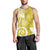 Polynesia Men Tank Top Yellow Tribal Turtle Floral Pattern