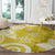 Polynesia Round Carpet Yellow Tribal Turtle Floral Pattern