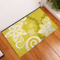Polynesia Rubber Doormat Yellow Tribal Turtle Floral Pattern LT05 - Polynesian Pride