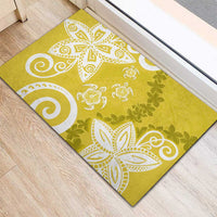 Polynesia Rubber Doormat Yellow Tribal Turtle Floral Pattern LT05 - Polynesian Pride