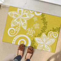 Polynesia Rubber Doormat Yellow Tribal Turtle Floral Pattern LT05 - Polynesian Pride