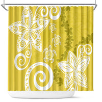 Polynesia Shower Curtain Yellow Tribal Turtle Floral Pattern LT05 Yellow - Polynesian Pride