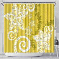 Polynesia Shower Curtain Yellow Tribal Turtle Floral Pattern LT05 - Polynesian Pride