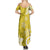 Polynesia Summer Maxi Dress Yellow Tribal Turtle Floral Pattern