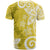 Polynesia T Shirt Yellow Tribal Turtle Floral Pattern