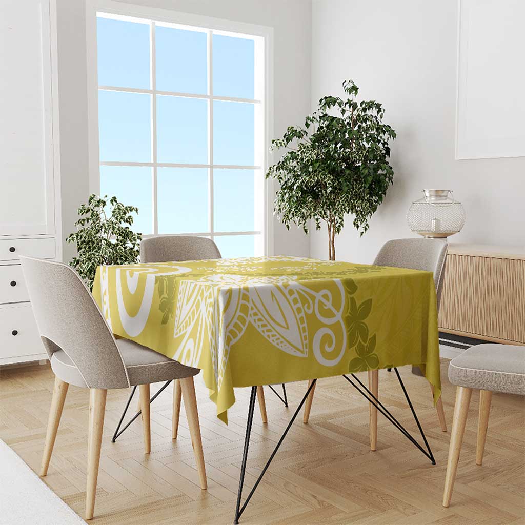 Polynesia Tablecloth Yellow Tribal Turtle Floral Pattern LT05 - Polynesian Pride
