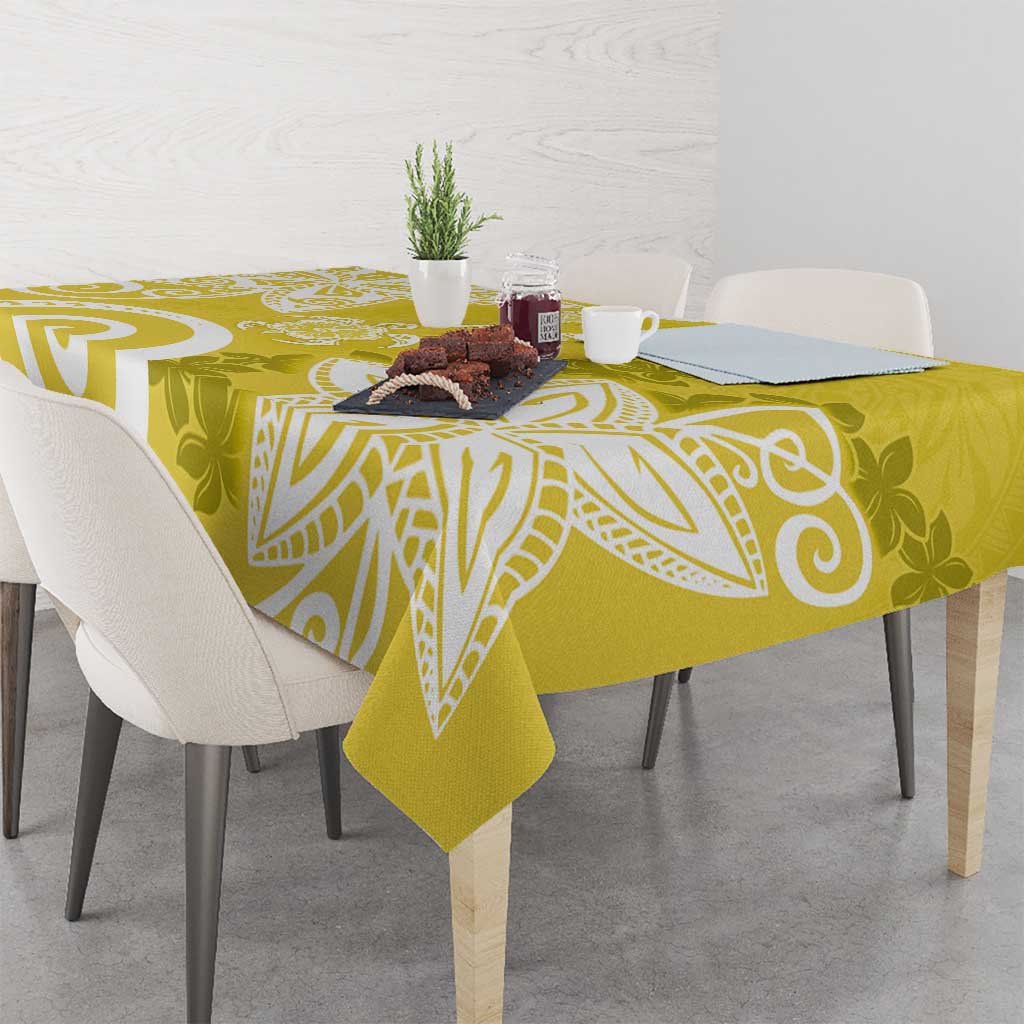 Polynesia Tablecloth Yellow Tribal Turtle Floral Pattern LT05 - Polynesian Pride