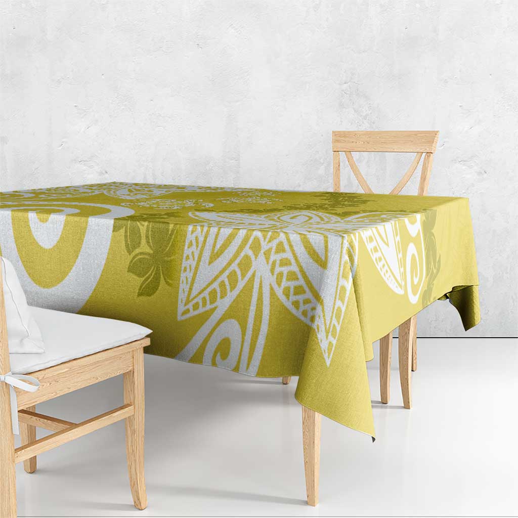Polynesia Tablecloth Yellow Tribal Turtle Floral Pattern LT05 - Polynesian Pride