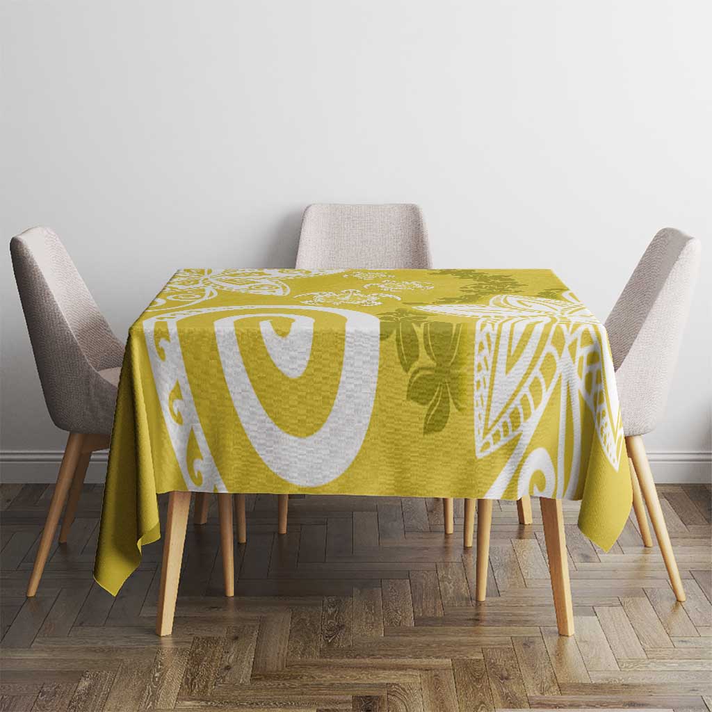 Polynesia Tablecloth Yellow Tribal Turtle Floral Pattern LT05 - Polynesian Pride