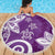 Polynesia Beach Blanket Purple Tribal Turtle Floral Pattern