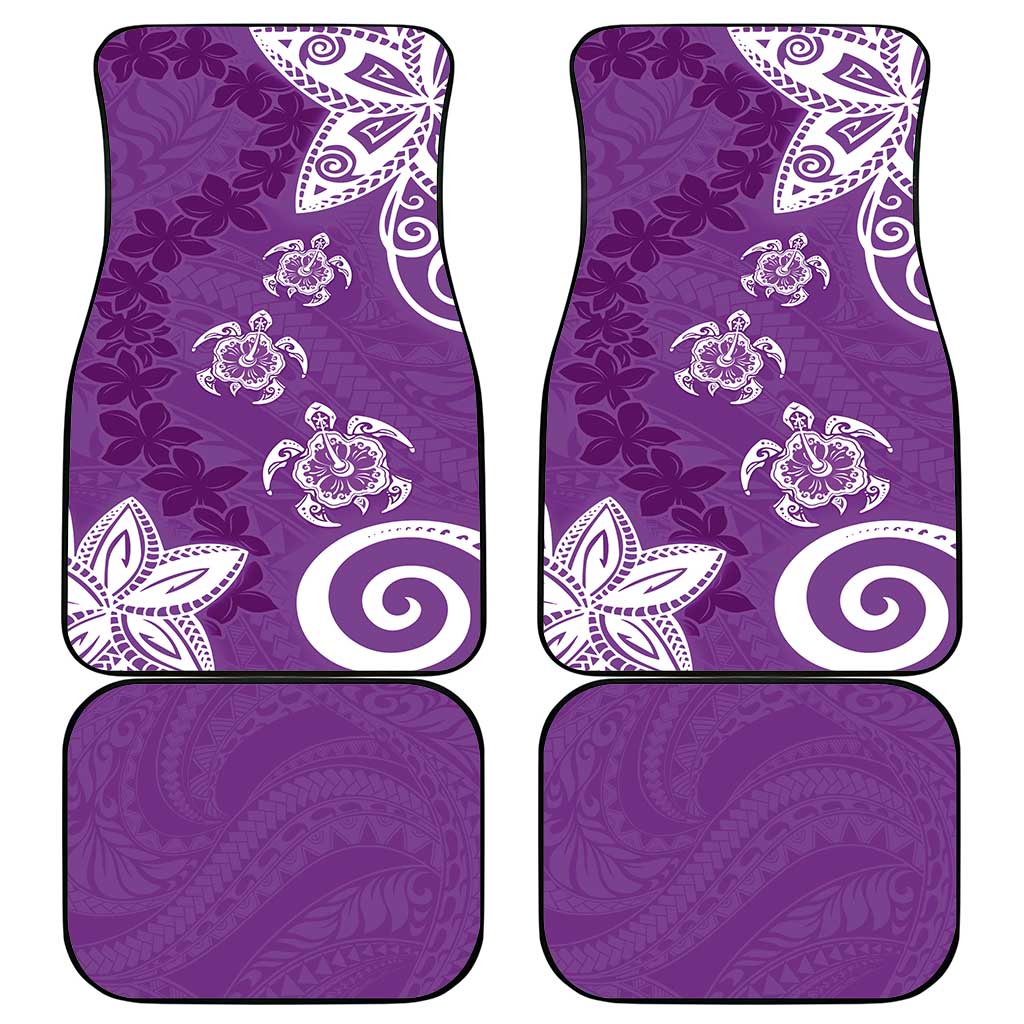 Polynesia Car Mats Purple Tribal Turtle Floral Pattern LT05 - Polynesian Pride