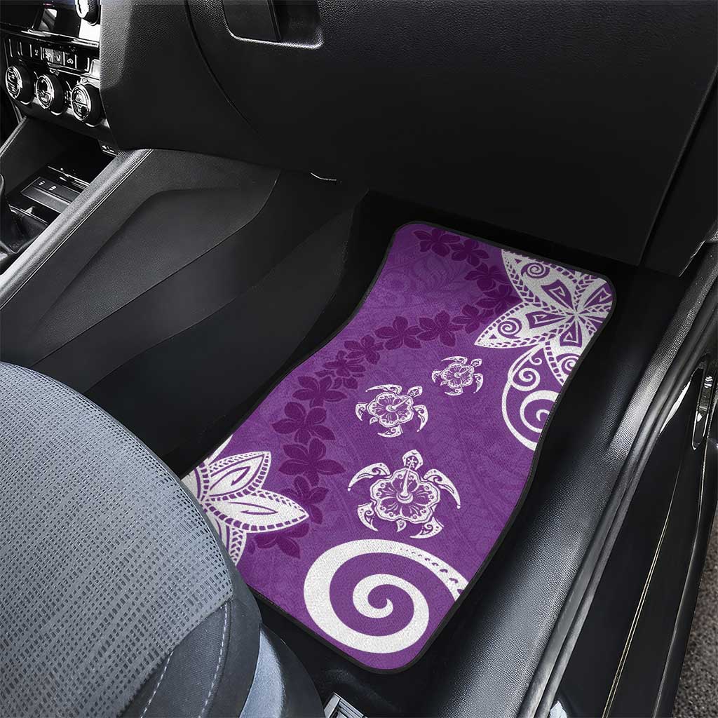 Polynesia Car Mats Purple Tribal Turtle Floral Pattern LT05 - Polynesian Pride